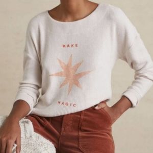 Anthropologie Perry Waffle Thermal Top by Jen B Peters Make Magic Slouchy Soft